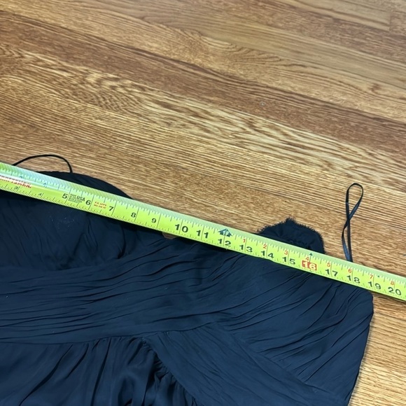 Rickie Freeman for Teri Jon Black 100% Silk 90s Y2K Rosette Strap Mini Dress 14 - Picture 16 of 16